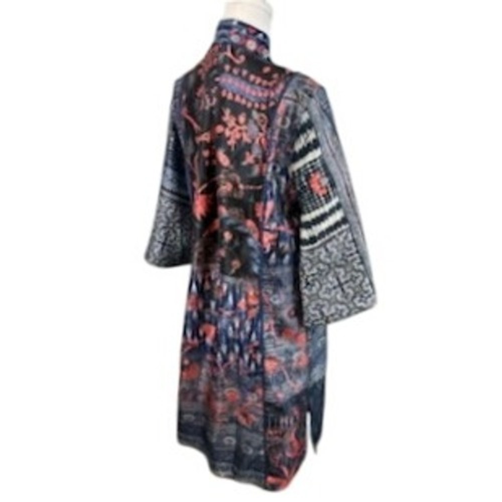 Soft Surroundings Montebleu Indigo Topper Kimono Bohemian Patchwork Size M - Picture 4 of 9